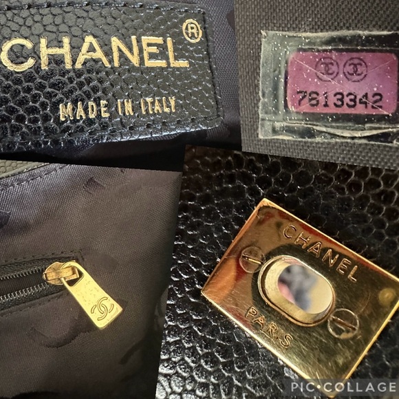 Chanel CC Chocolate Bar Caviar Leather Chain Shoulder bag w/ COA - Picture 10 of 17